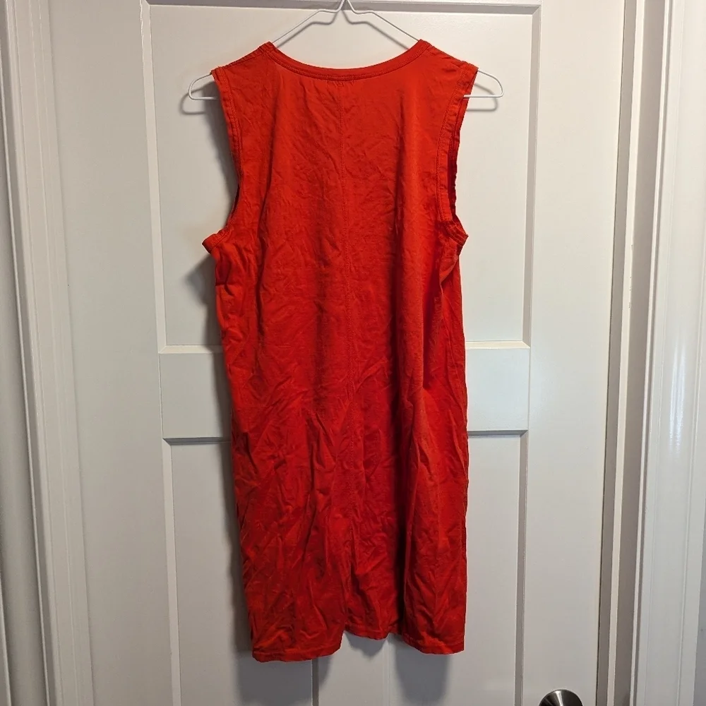 J. Crew Deep Orange Jersey Tank Dress sz M Petite